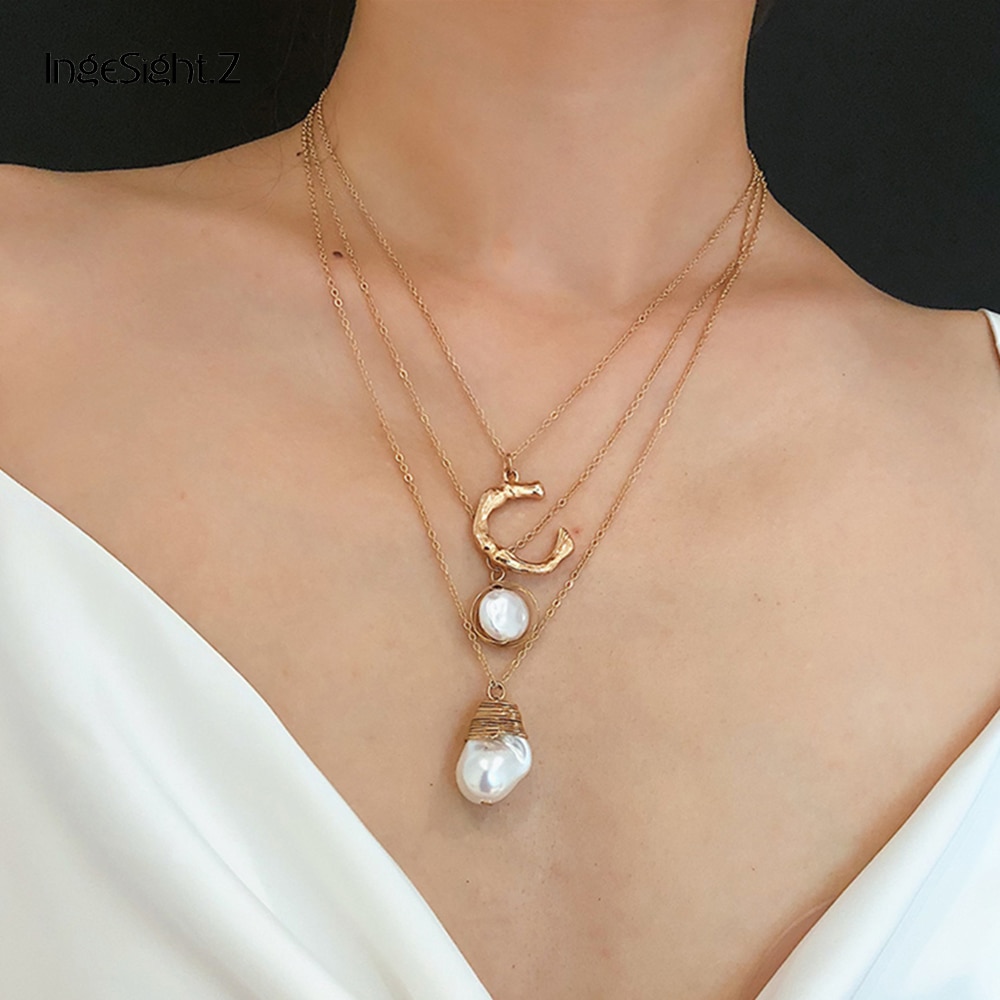 Fashion Multi Layered Simulated Pearl Choker Necklace Muduh Collection