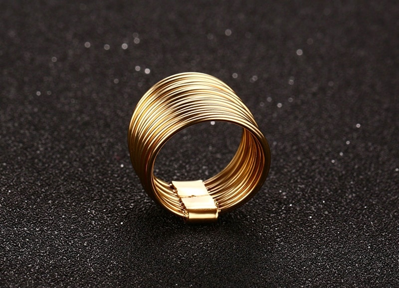 Gold Stainless Steel Women's Ring | Muduh Collection