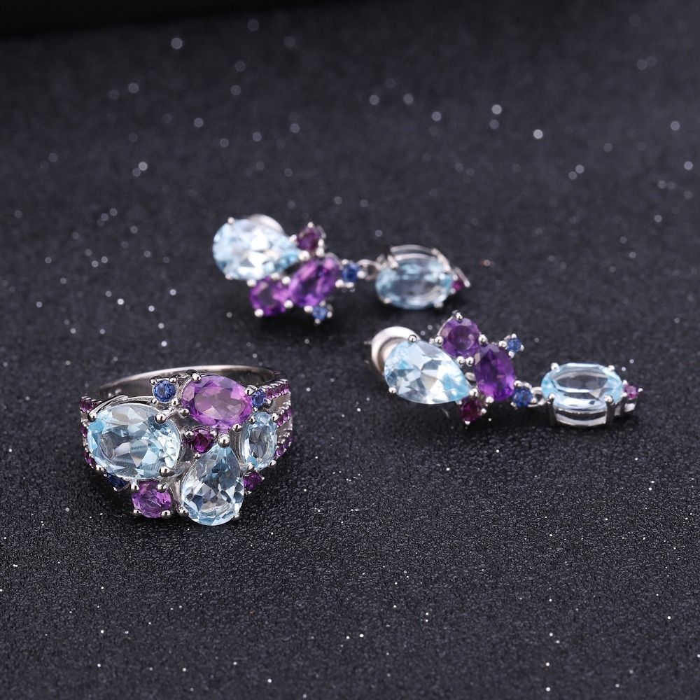 Natural Sky Blue Topaz Amethyst Gemstone Candy | Muduh Collection