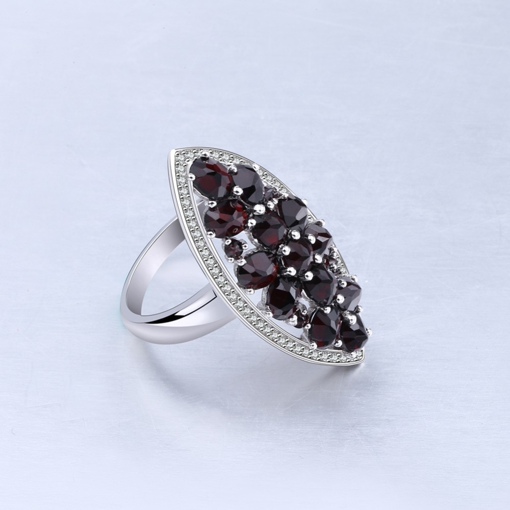 Natural Black Garnet Gemstone Wedding Engagement Ring | Muduh Collection