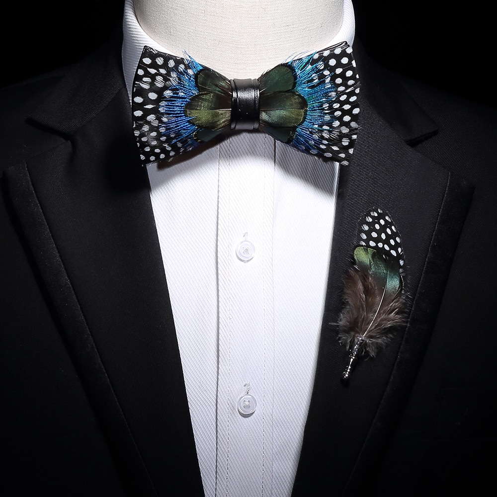 handmade feather bow ties