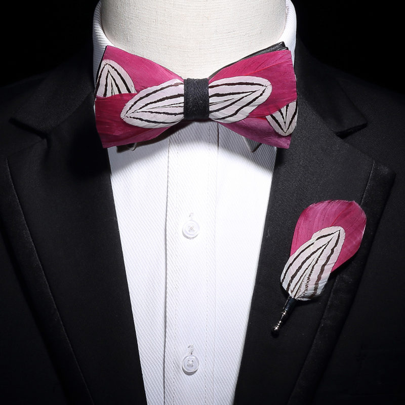 handmade feather bow ties