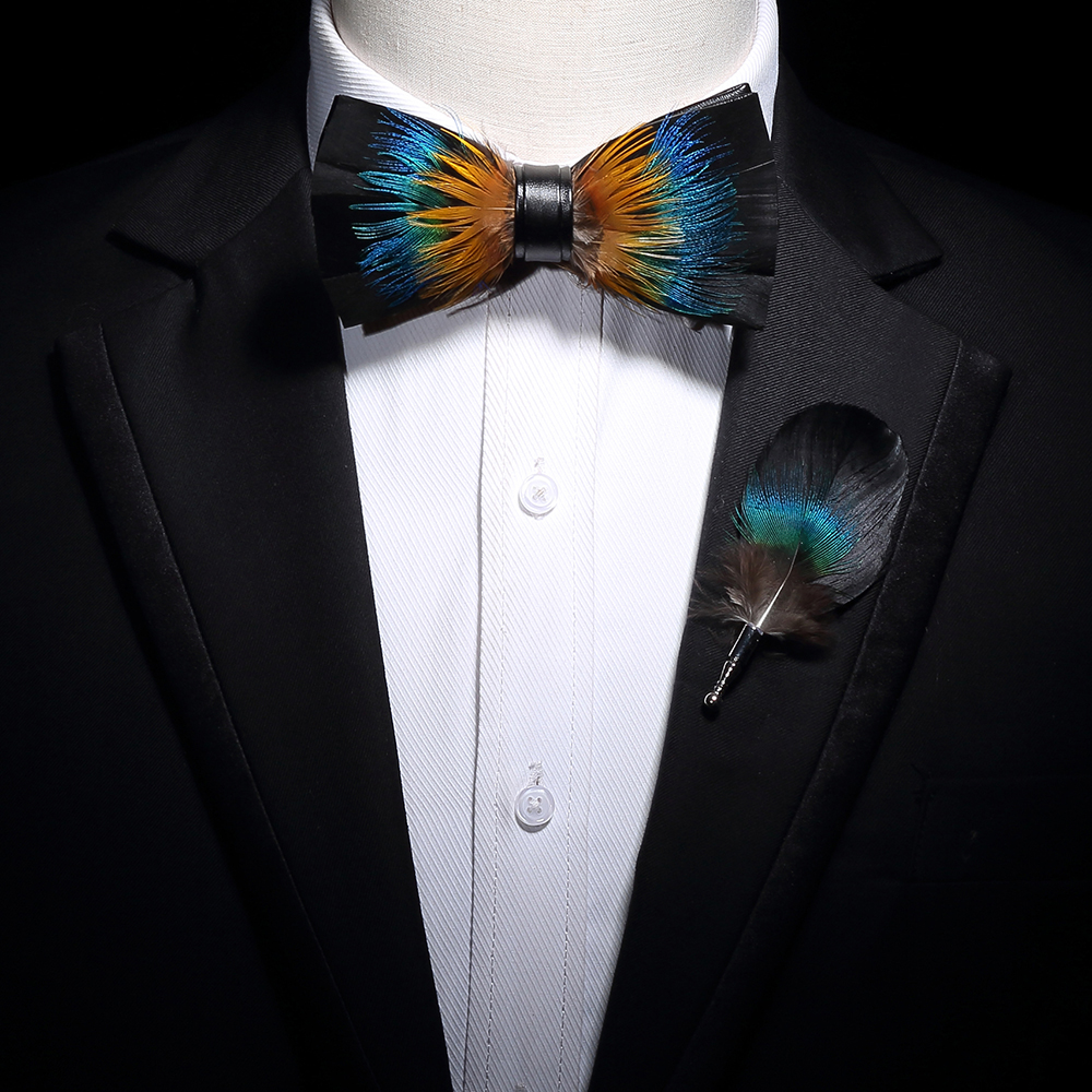 Exquisite Handmade Feather Bow Tie | Muduh Collection