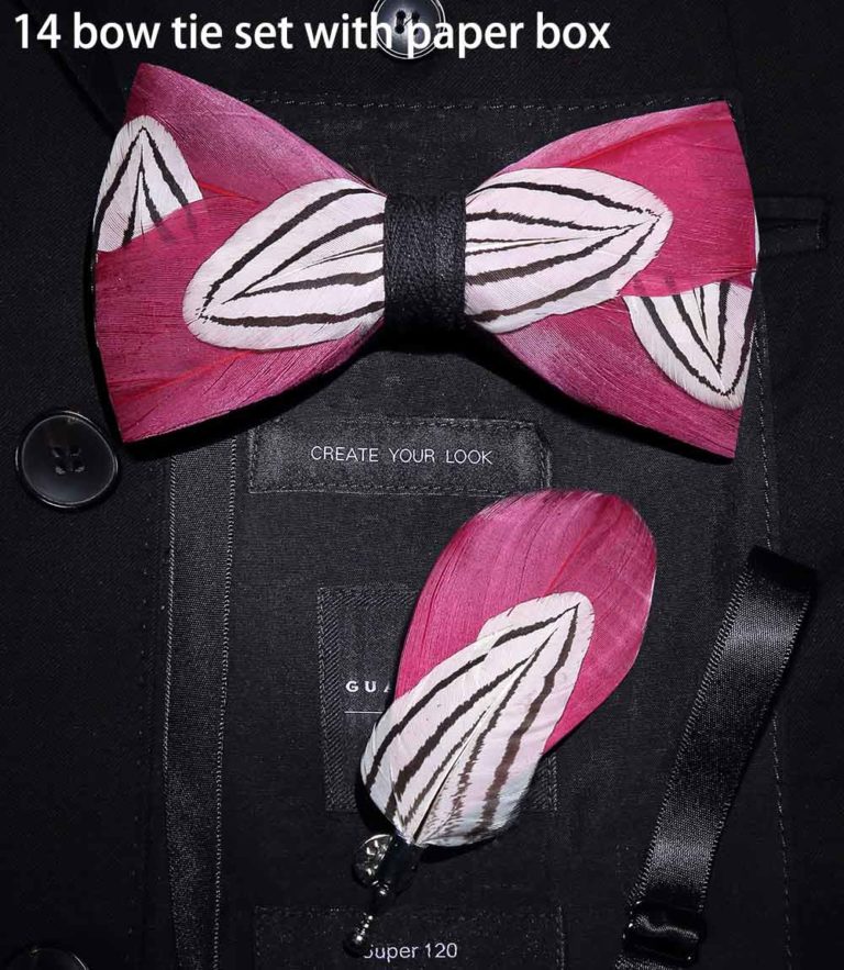 handmade feather bow ties