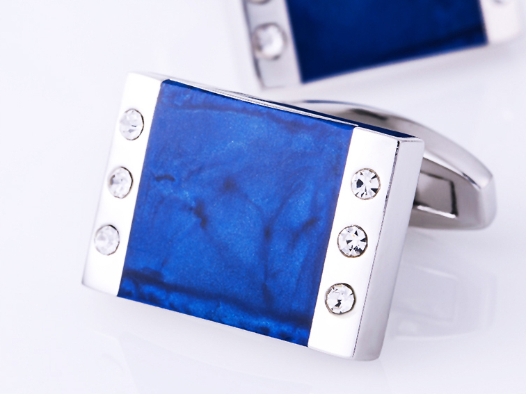 Muduh Collection French shirt cufflinks for mens Brand Blue Enamel Cuff link Male Luxury Wedding Button High Quality Free Shipping