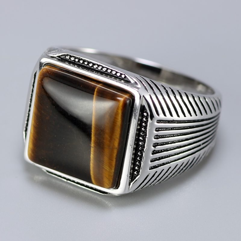 Tiger Eyes Fine Jewelry Stripe Pattern Natural Stone Cool Retro Punk ...