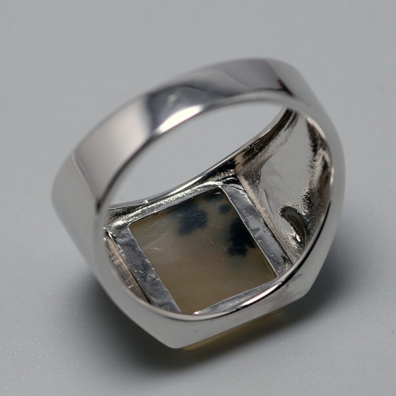 Turkish Rings With Stone Square Natural Onyx Minimalism Jewelry | Muduh ...
