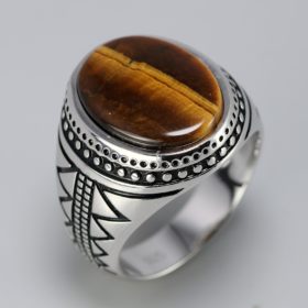 Natural Tiger Eye Stones Vintage Turkish Rings | Muduh Collection