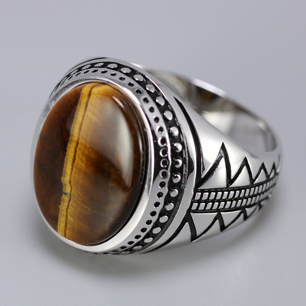 Natural Tiger Eye Stones Vintage Turkish Rings | Muduh Collection