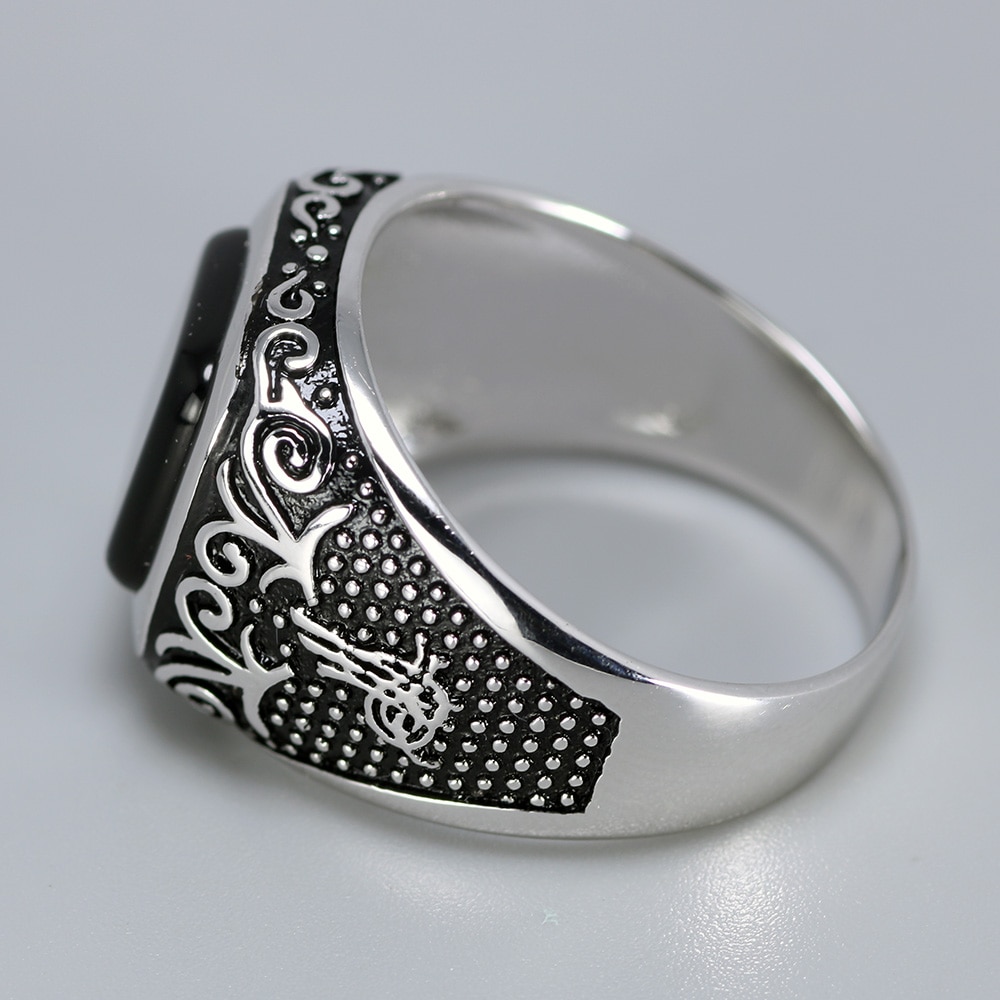 Square Black Stone Rings For Men | Muduh Collection