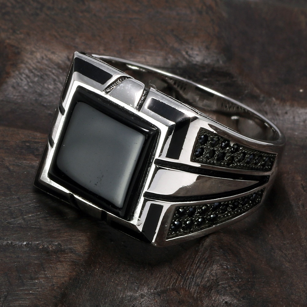 Cool Retro Vintage Turkish Ring For Men Large With Stones Colors