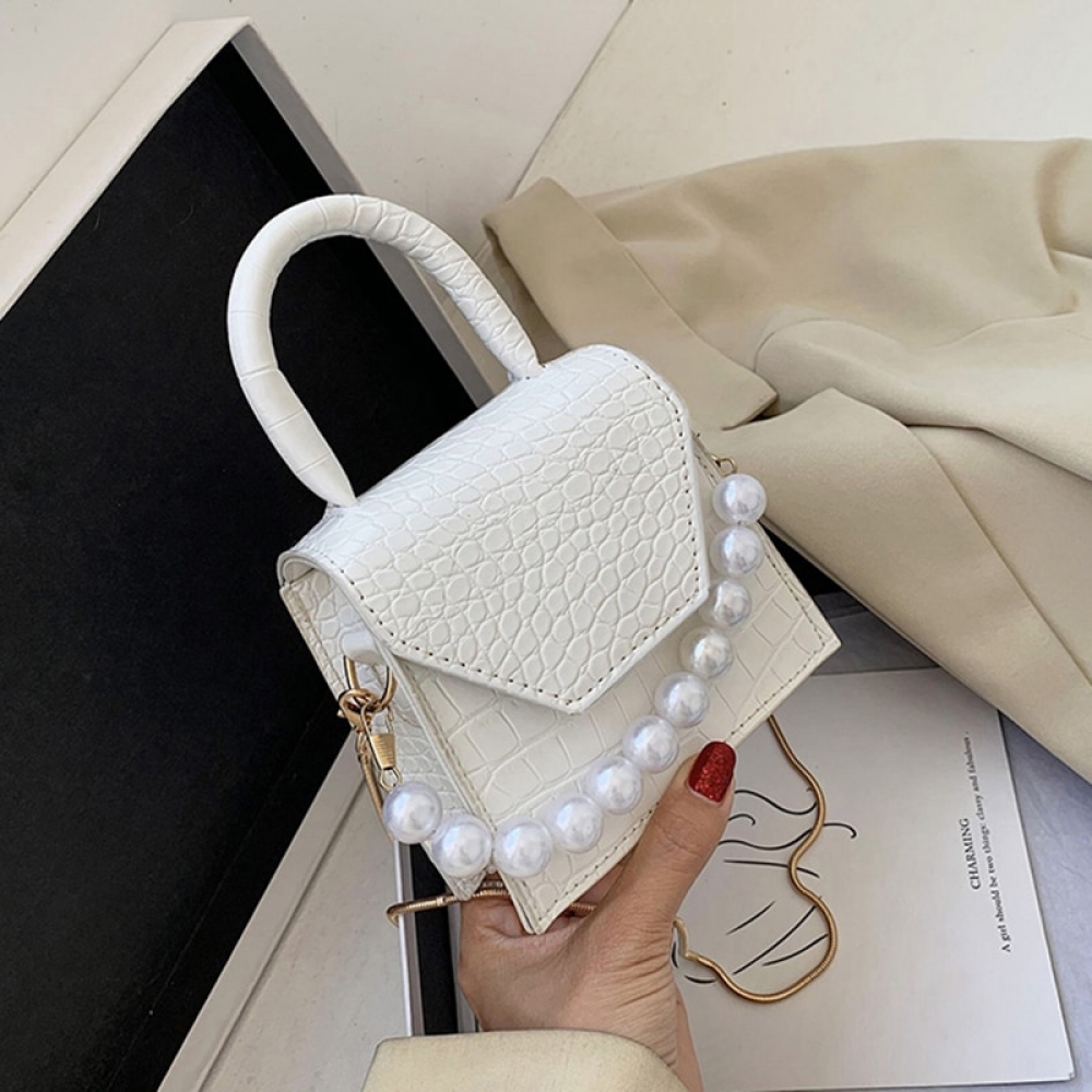 Pearl Handle Super mini Design PU Leather Shoulder Bags | Muduh Collection