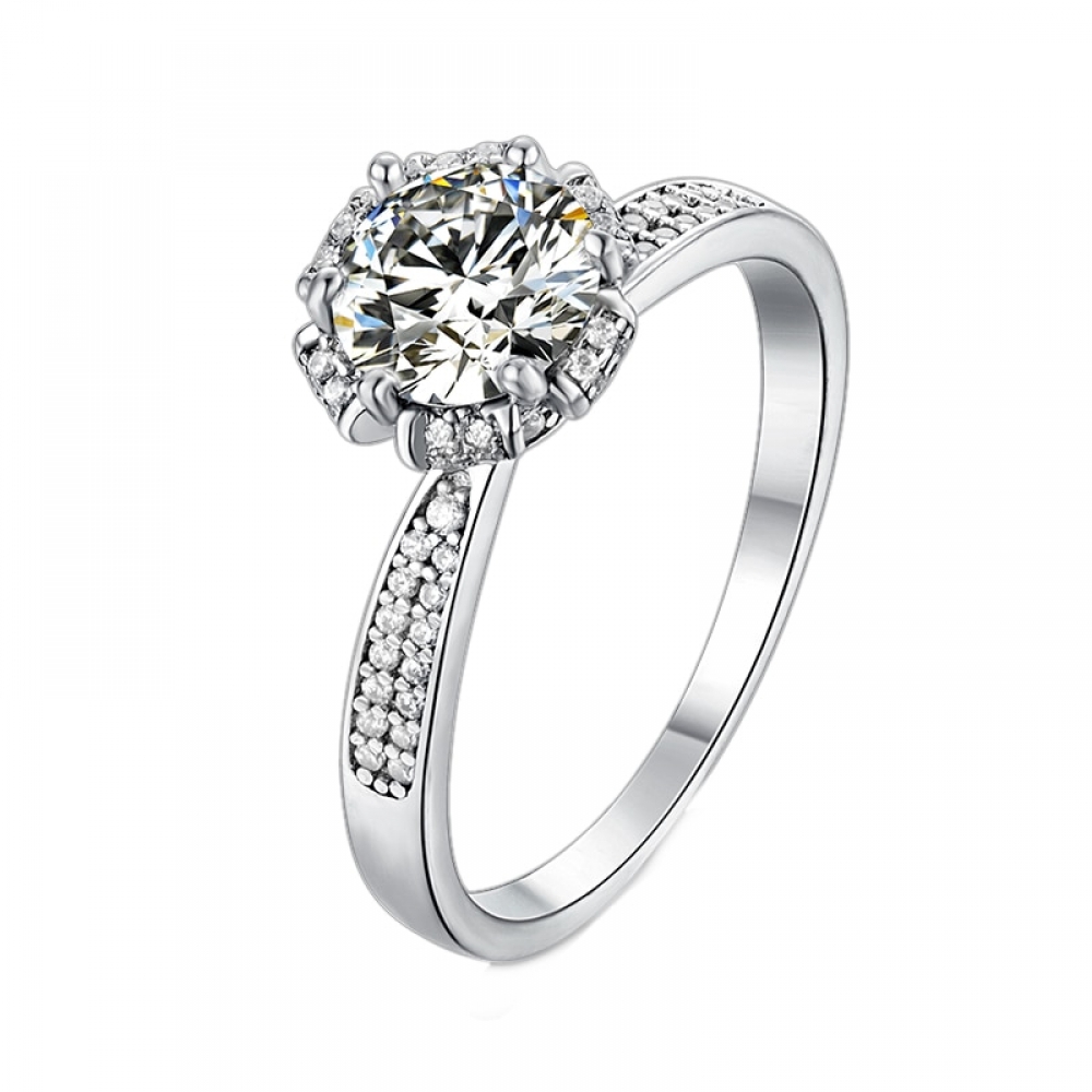 Moissanite Engagement Crown Ring | Muduh Collection